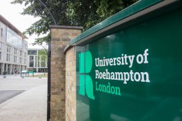 Signage outside the University of Roehampton, LOndon, UK